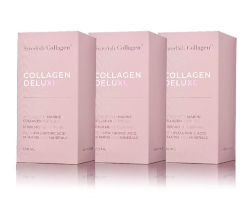 Swedish Collagen Deluxe 3 - dobozos csomag - Prémium folyékony halkollagén 3 x 500 ml