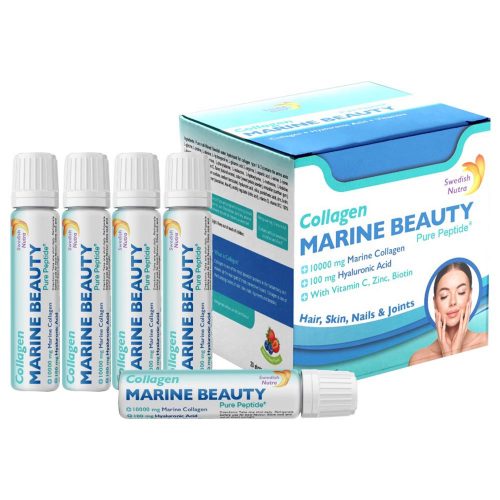 Swedish Nutra Collagen Marine Beauty - 10.000 mg  tengeri kollagén komplex ivóampulla, 20db x 25ml